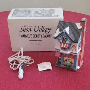 Dept 56 Snow Village Marvel's Beauty Salon